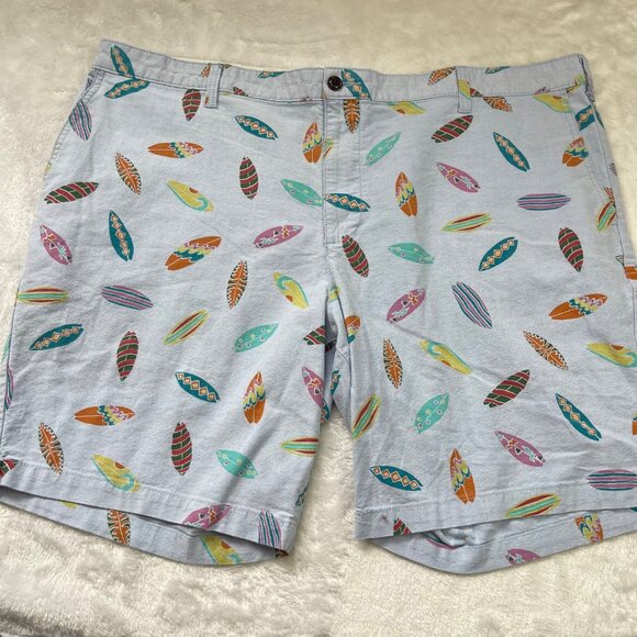 Dockers Chino Shorts Men's Size 44 All Over Surfboard Print Chambray 100% Cotton - Picture 4 of 11
